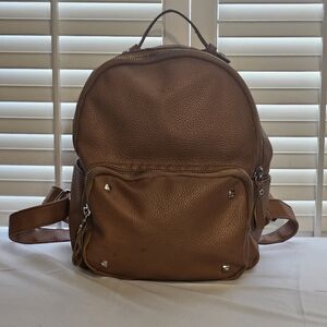 Prune Brown Leather Backpack